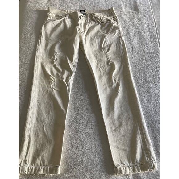 Dolce & Gabanna Men's Jeans Size UK-35 Ivory/Cream Color Distressed A+